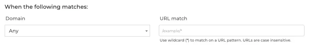 Create URL match