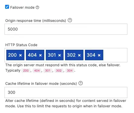 Static failover mode