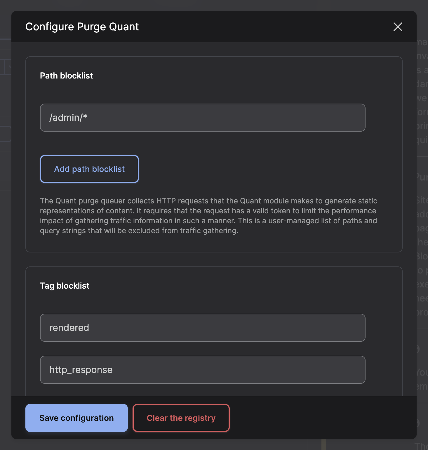 Quant Purger queue configuration