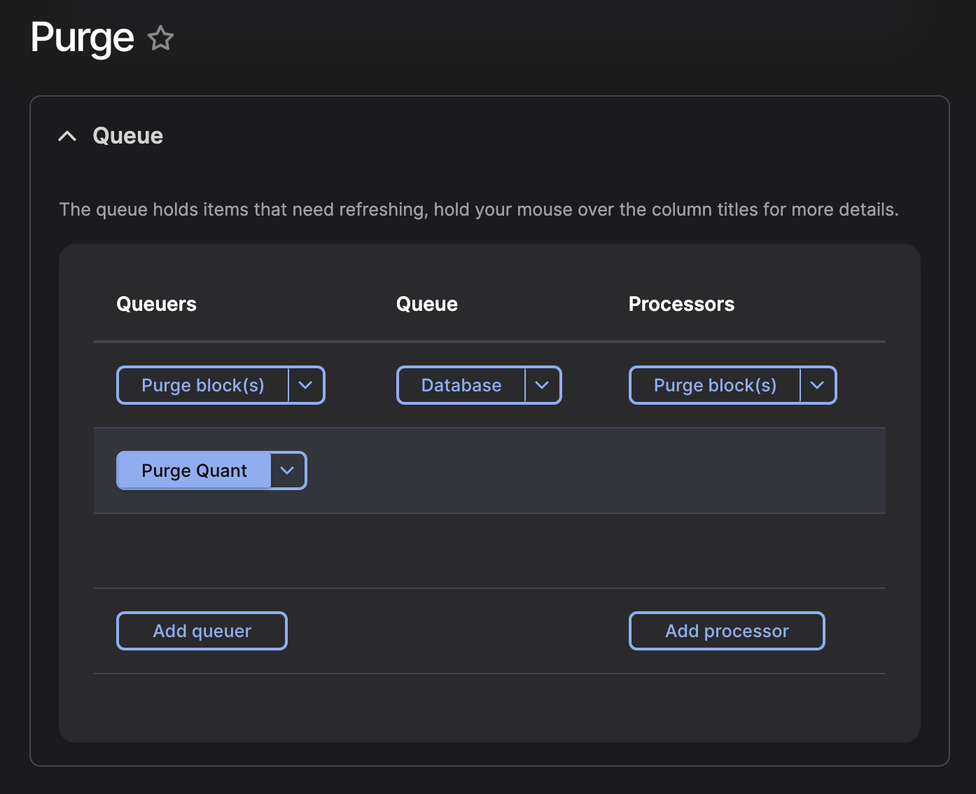Purge UI