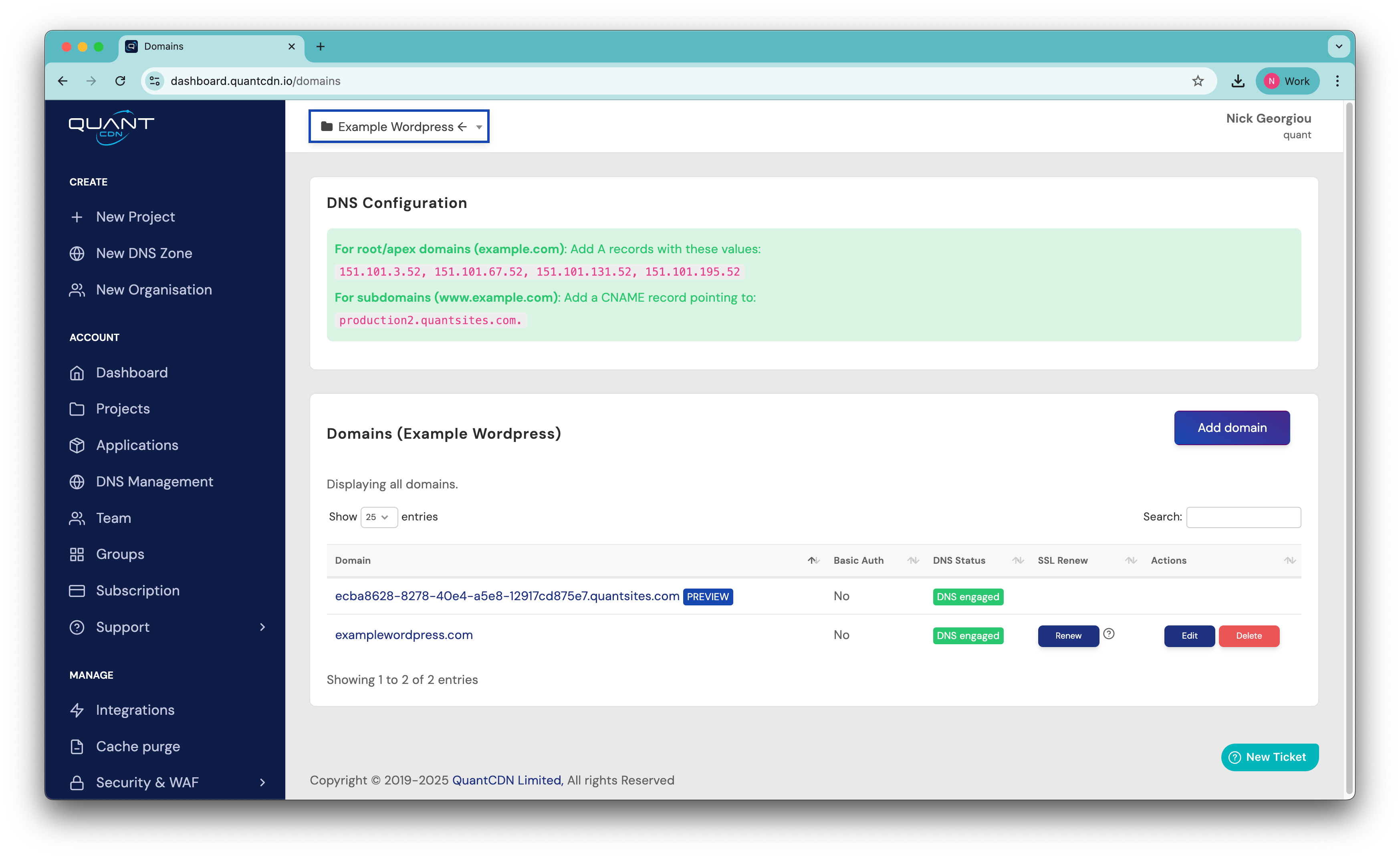 Step 2: Configure Domain Settings