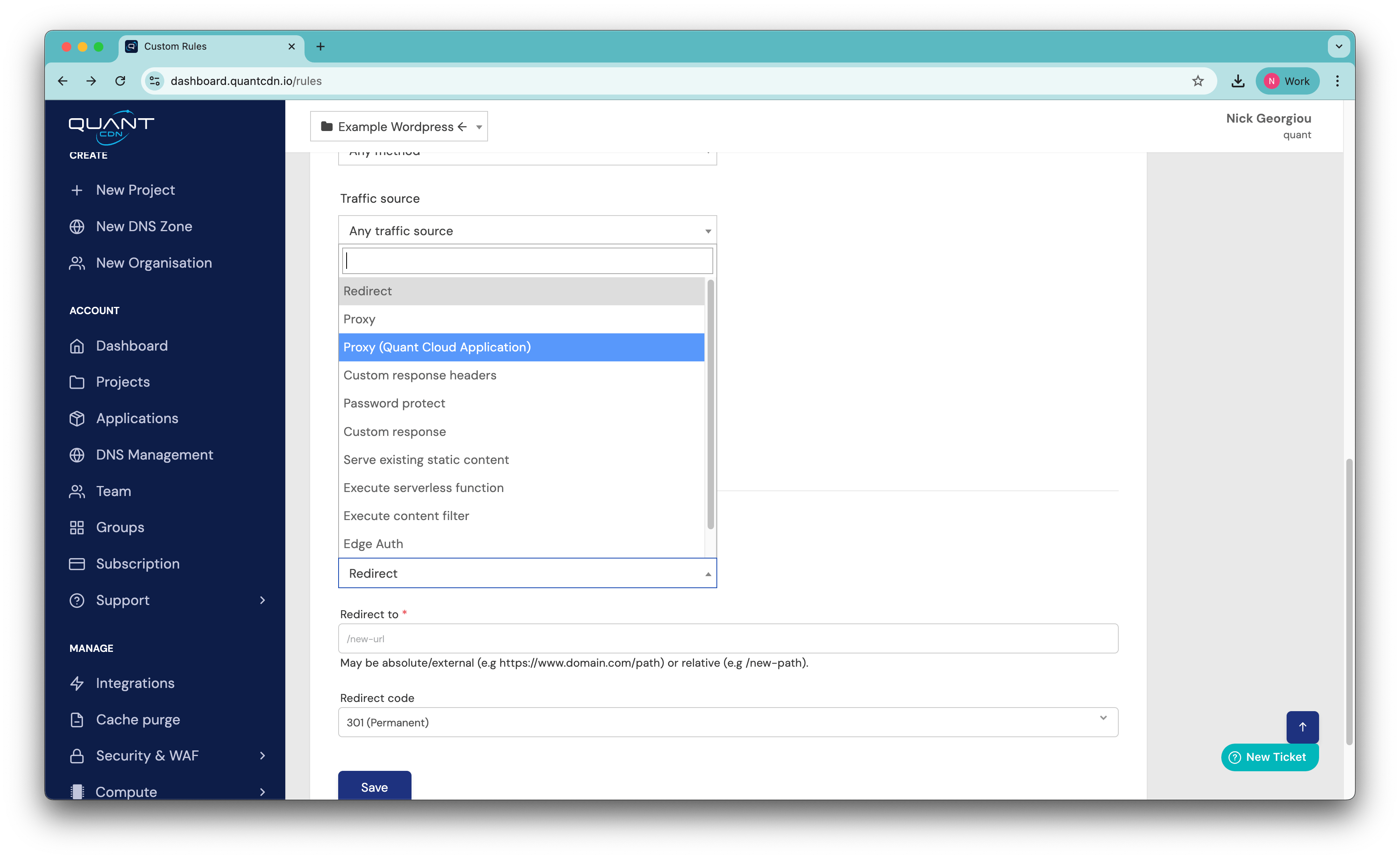 Step 4.3: Choose the Proxy (Application) rule type